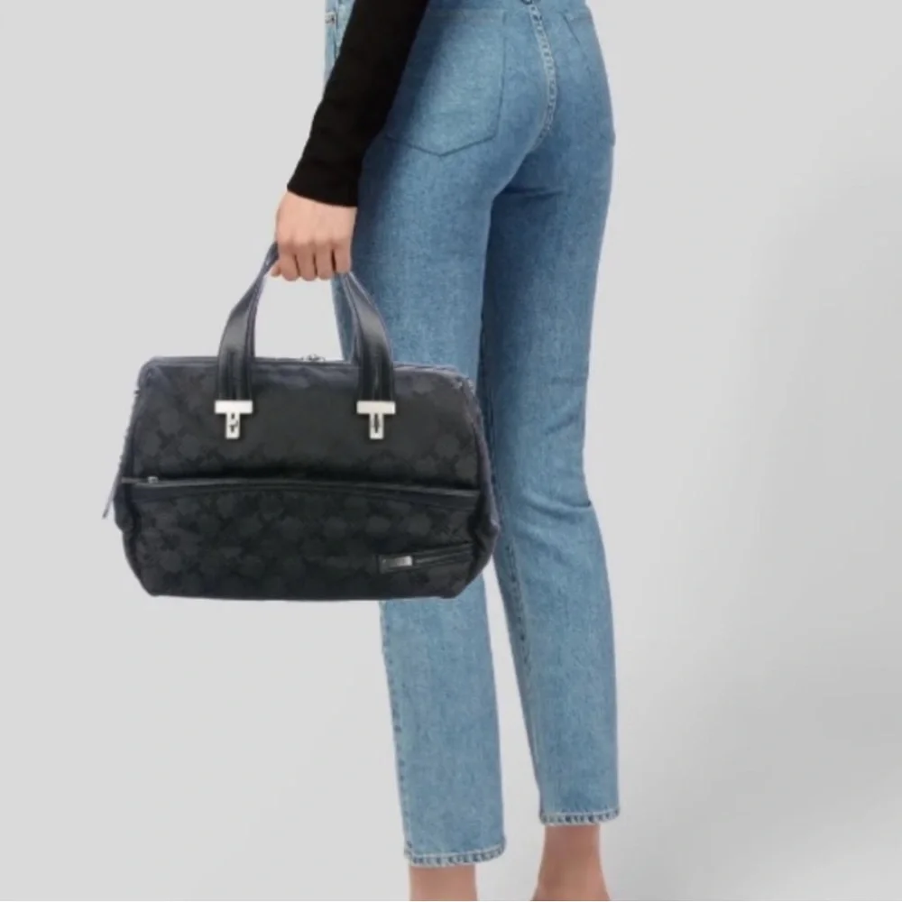 Tumi Black Satchel with T Monogram Hardware